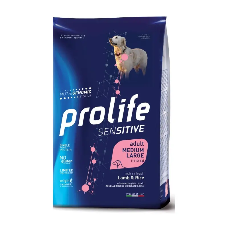 Prolife Adult Sensitive Medium/Large Agnello e Riso – 10 Kg