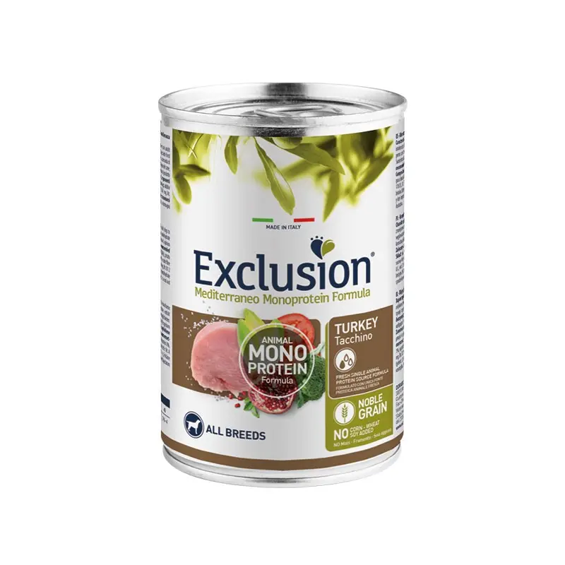 Exclusion Mediterraneo Adult Tacchino All Breed – 400 g, 6 pezzi