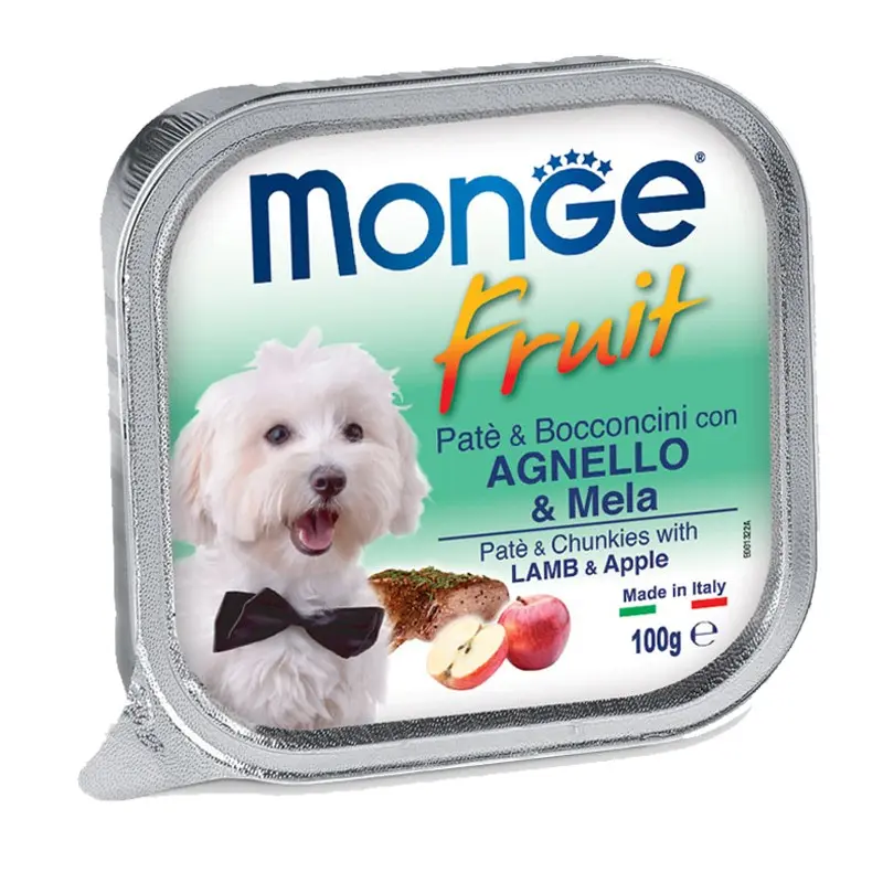 Monge Fruits Agnello e Mela per Cani 100gr – 100 g, Singola