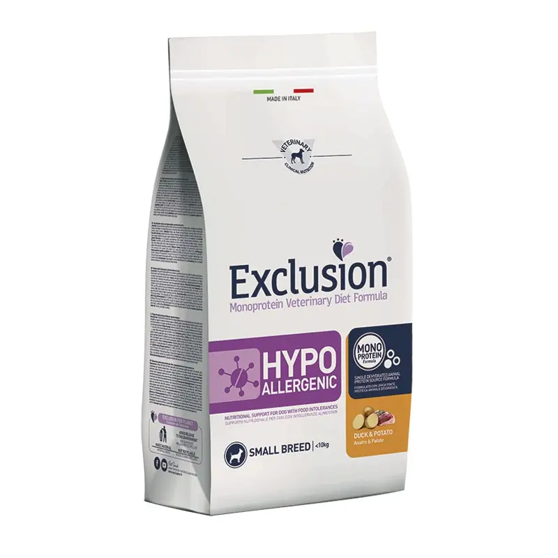 Exclusion Diet Hypoallergenic Anatra e Patate Small Breed per Cani – 2 Kg, Singola