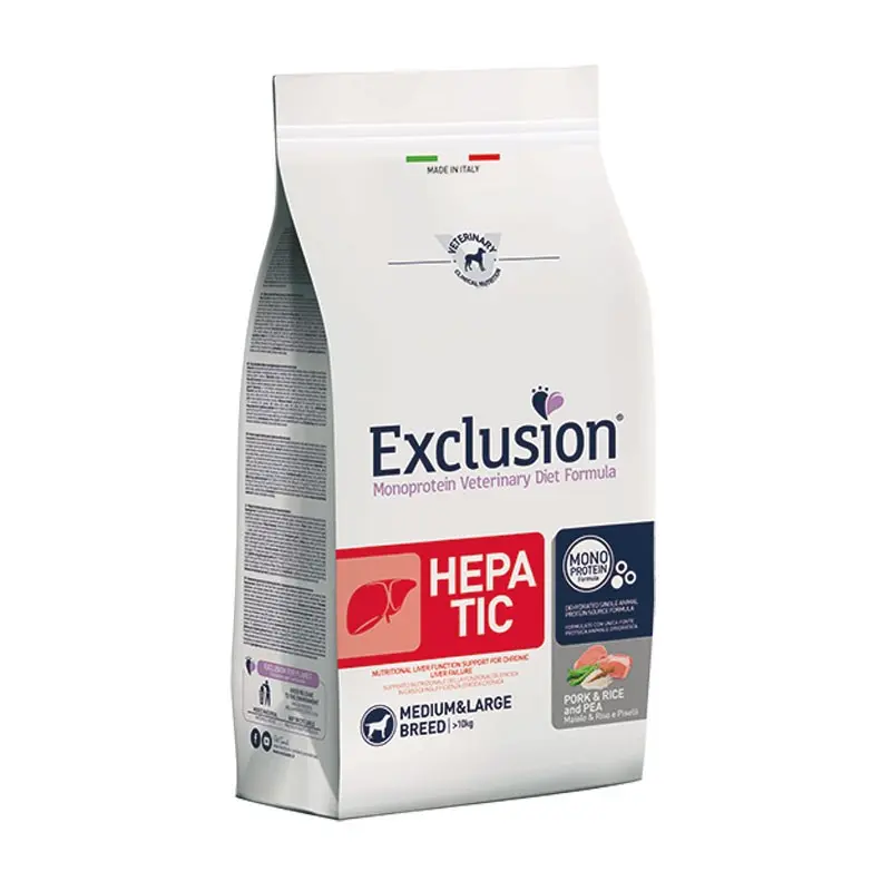 Exclusion Diet Hepatic Maiale e Piselli Medium & Large Breed per Cani – 12 Kg, 2 pezzi