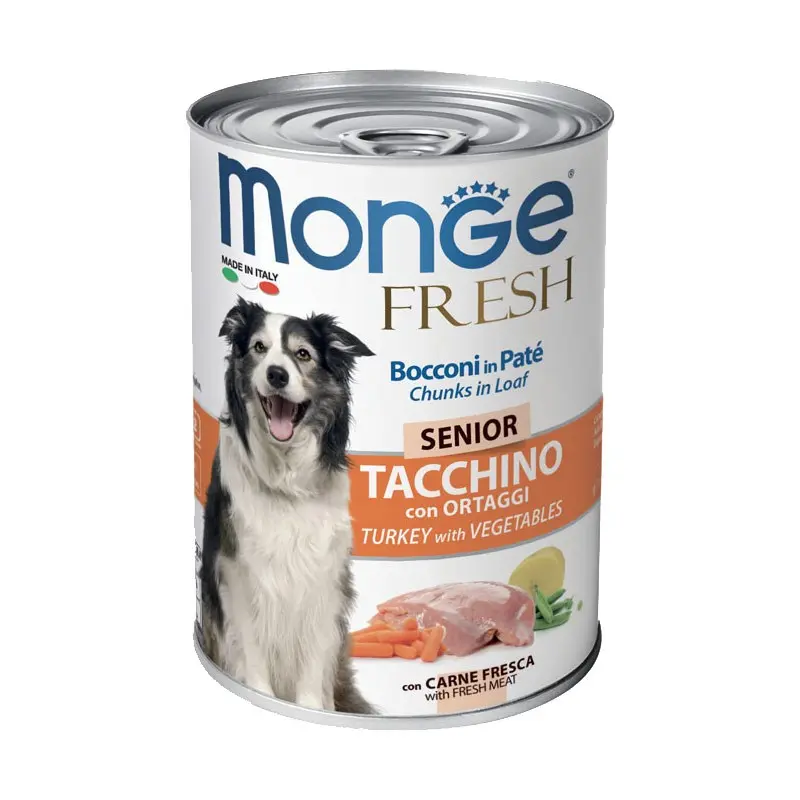 Monge Fresh Senior Tacchino con Ortaggi Umido per Cani – 400 g, Singola