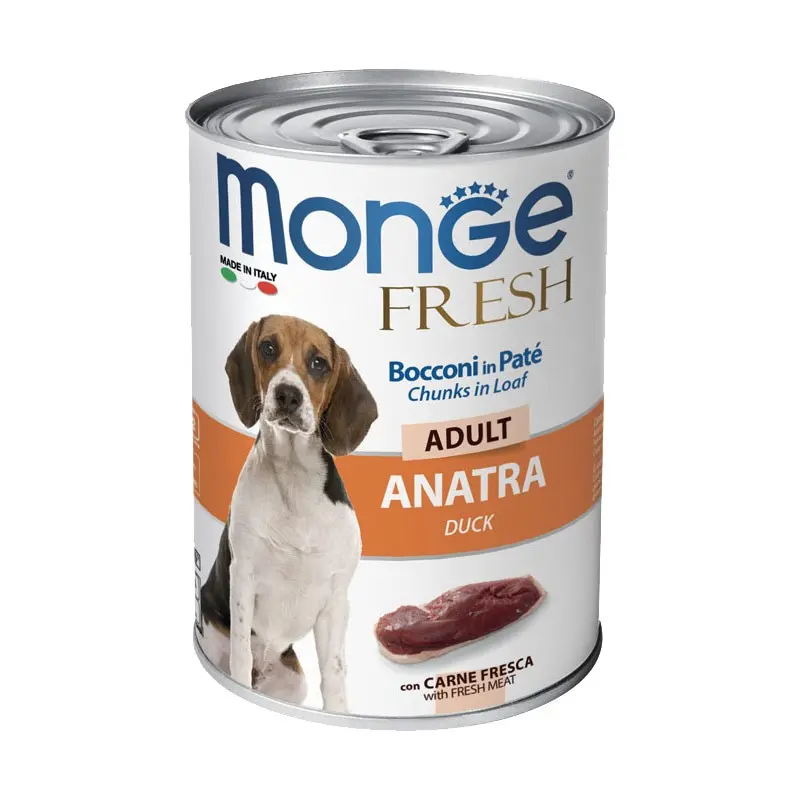 Monge Fresh Adult Anatra Umido per Cani – 400 g, Singola
