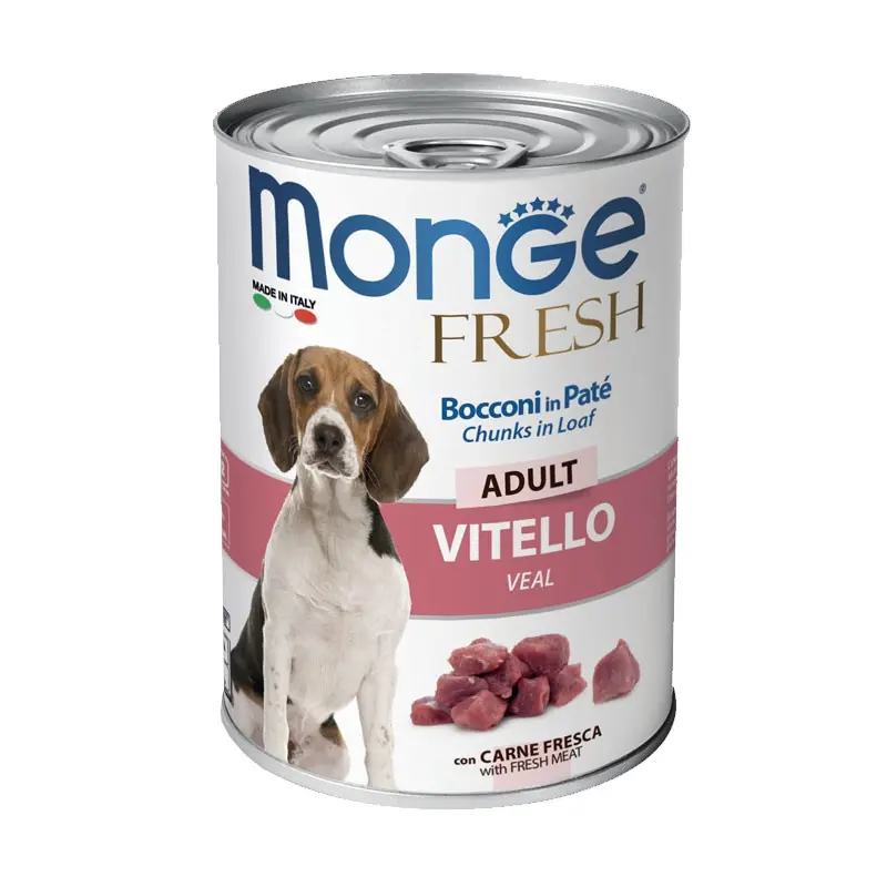 Monge Fresh Adult Vitello Umido per Cani – 400 g, 6 pezzi