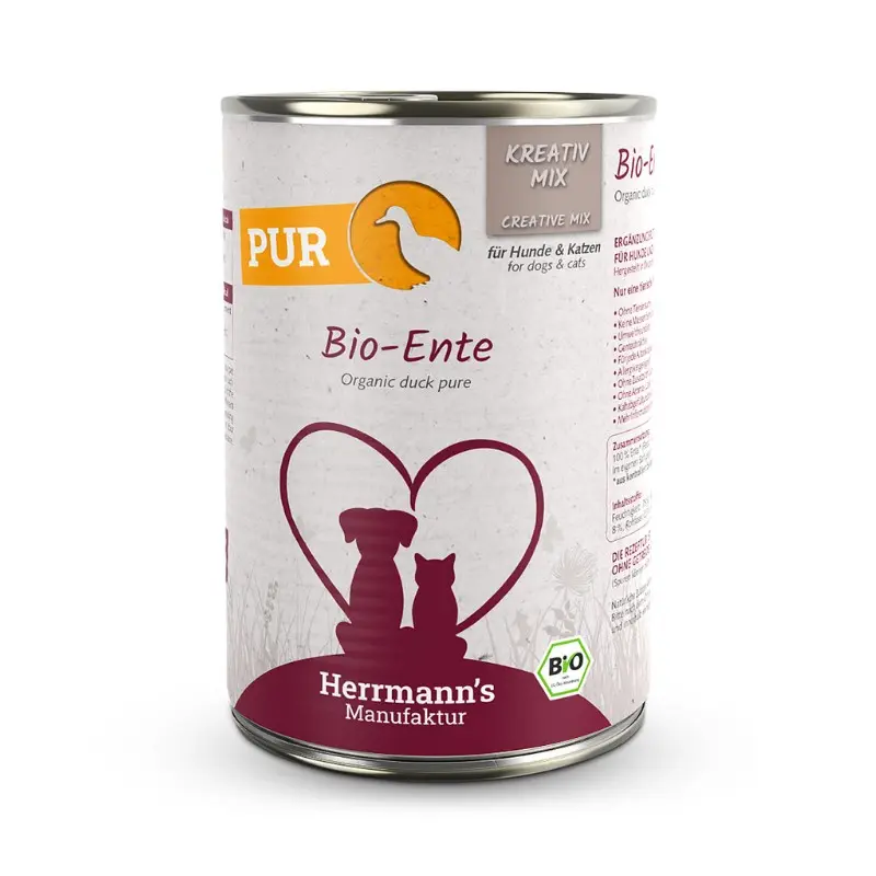 Herrmann’s Creative Mix Anatra Biologica Pura Umido – 800 g, 6 pezzi