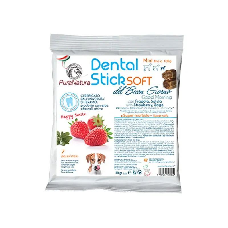 Dalla Grana Officinalis Dental Stick Mini Fragola e Salvia del Buongiorno per Cani – 90 g