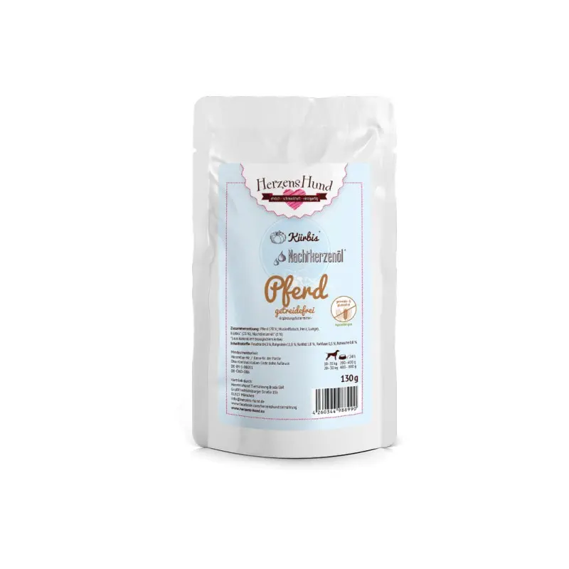 Herzens Hund Cavallo con Zucca Bio Grain Free Umido per Cani – 130 g