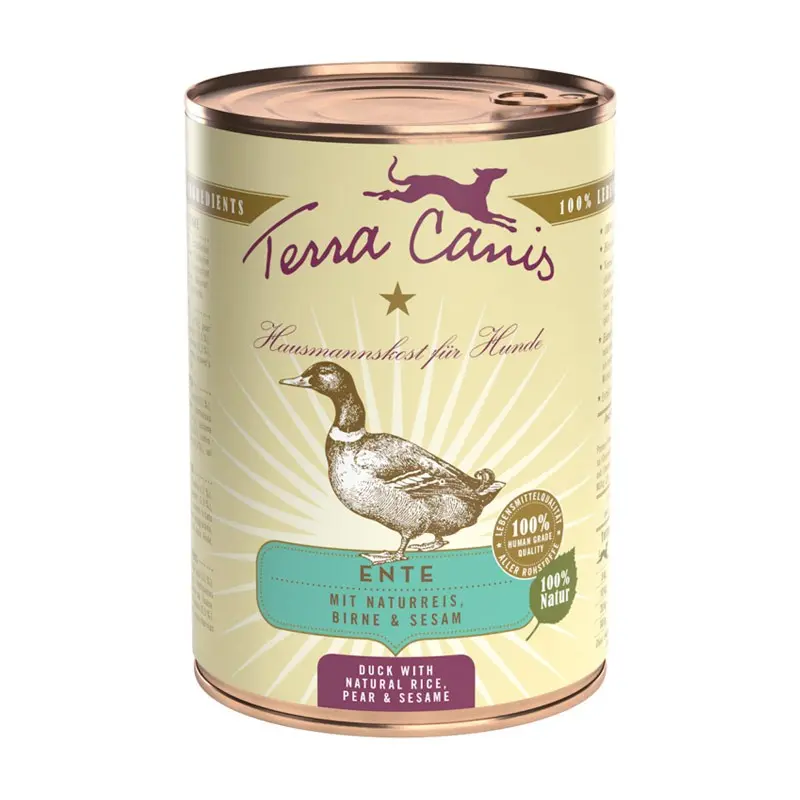 Terra Canis Anatra con Riso Integrale, Barbabietola Rossa, Pera e Sesamo – 800 g, Singola