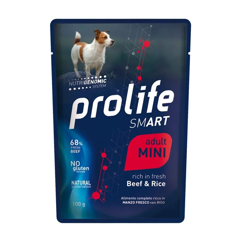 Prolife Smart Manzo e Riso Adult Mini Umido per Cani – 100 g, 12 pezzi
