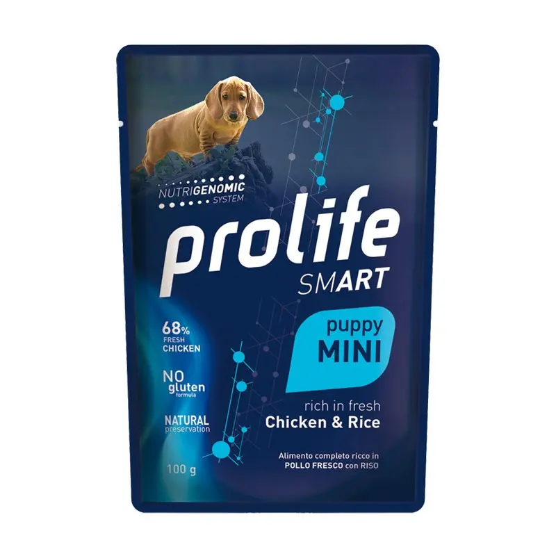 Prolife Smart Puppy Pollo e Riso Mini Umido per Cani – 100 g, 12 pezzi