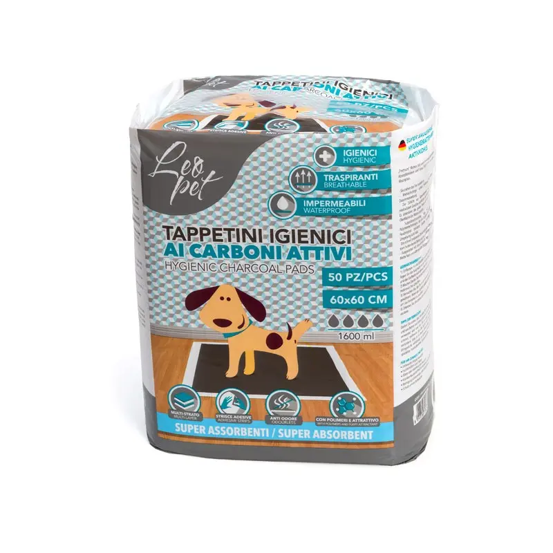 Leopet Tappetini Igienici ai Carboni Attivi 50 pz – 60 X 60 cm