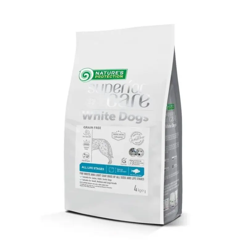 Nature’s Protection Superior Care White Dogs Grain Free Adult All Breeds con Pesce Bianco – 10 Kg