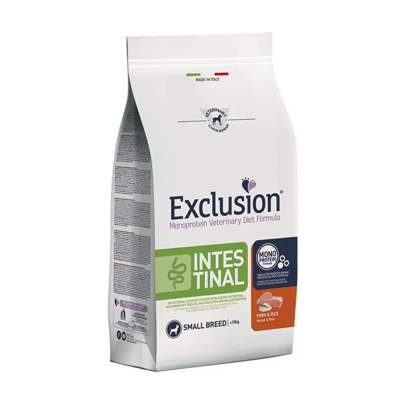 Exclusion Diet Intestinal Maiale e Riso Small Breed per Cani – 2 Kg, Singola