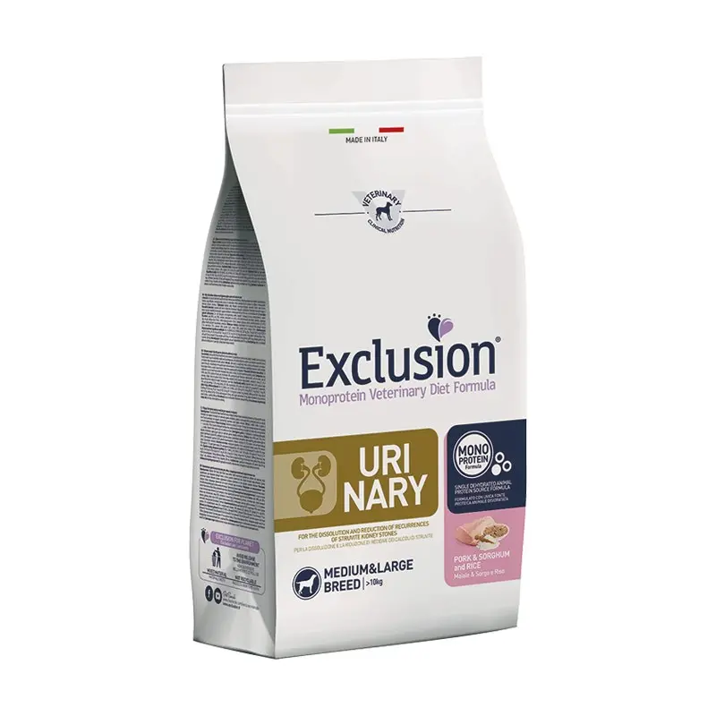 Exclusion Diet Urinary Maiale e Sorgo Medium & Large Breed per Cani – 2 Kg, Singola
