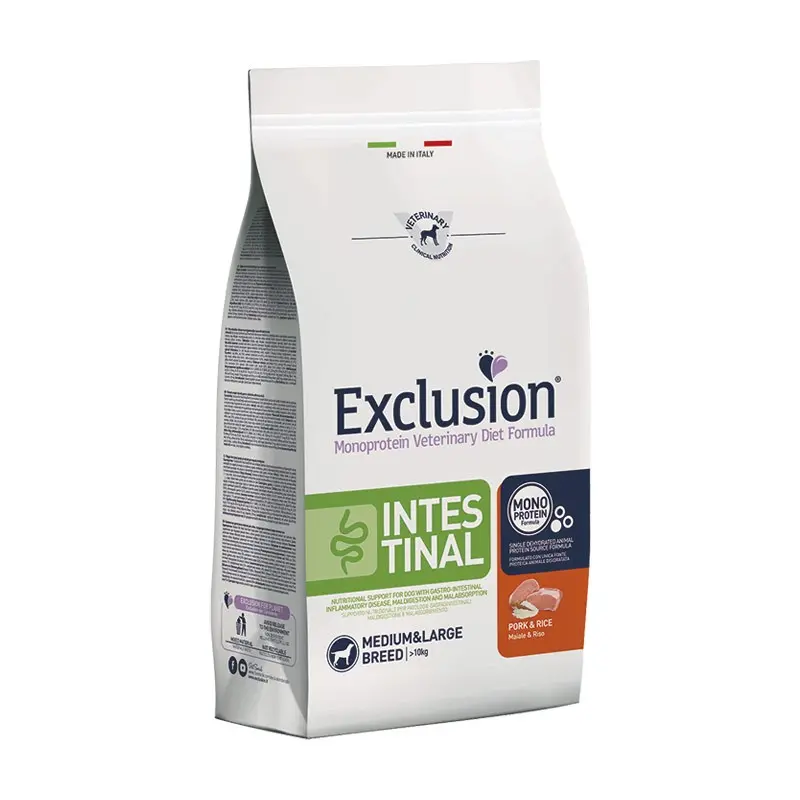 Exclusion Diet Intestinal Maiale e Riso Adult Medium & Large per Cani – 2 Kg, Singola