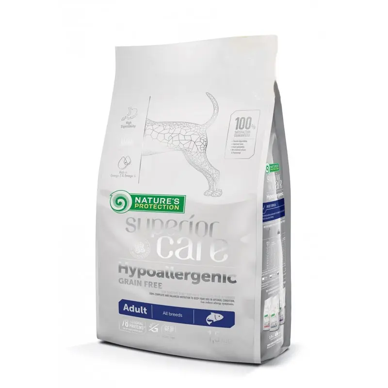 Nature’s Protection Superior Care Hypoallergenic Grain Free Adult All Breeds con Salmone – 1.5 Kg