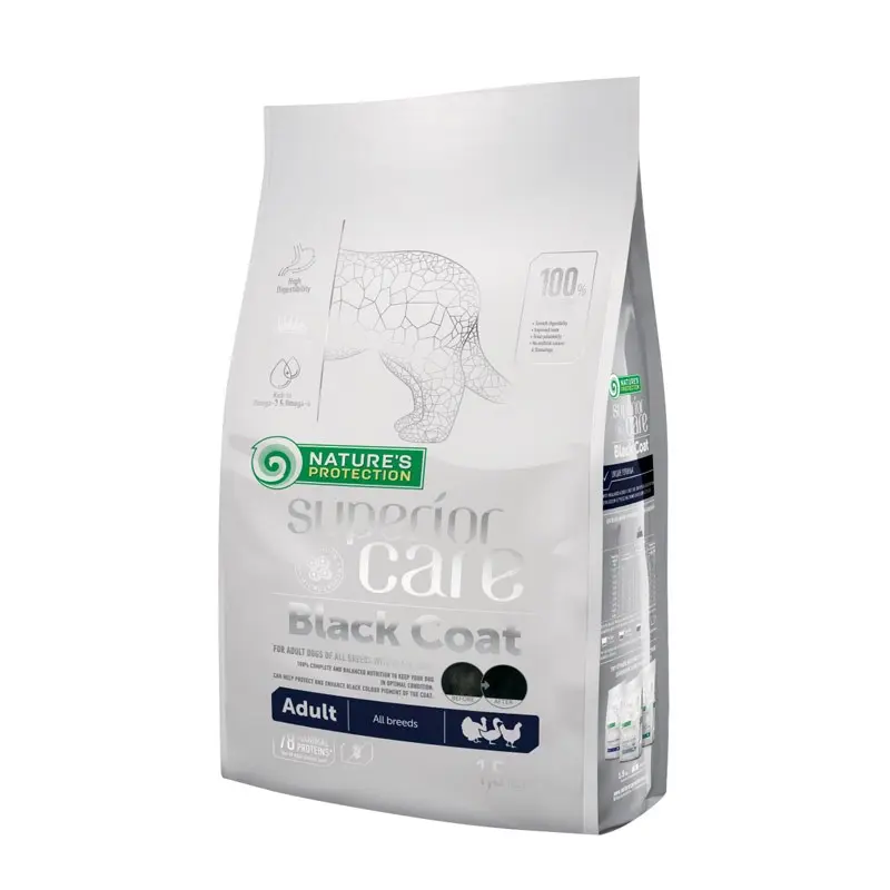 Nature’s Protection Superior Care Black Coat Adult All Breeds – 1.5 Kg
