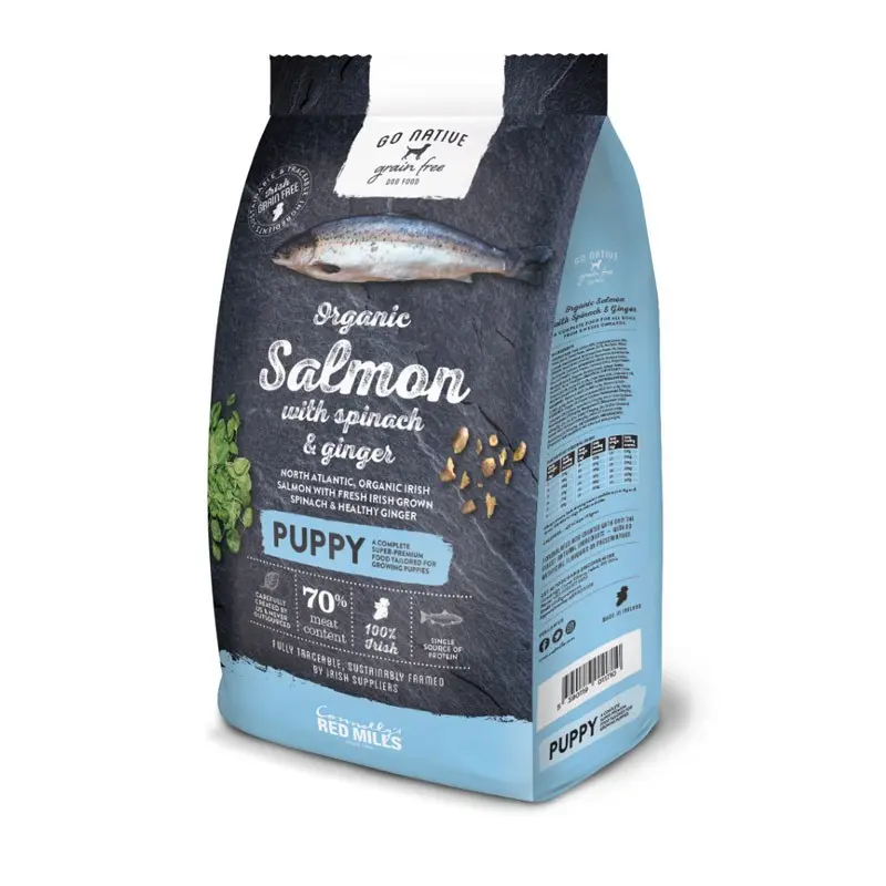 Go Native Puppy Salmone Biologico, Spinaci e Zenzero – 800 g