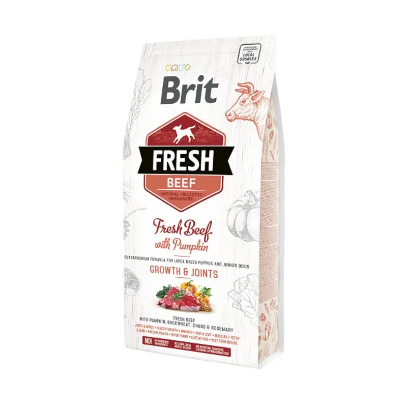 Brit Fresh Puppy Manzo e Zucca Large Breed per Cuccioli – 2.5 Kg, Singola
