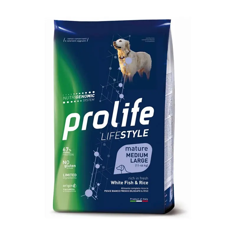 Prolife Life Style Mature Medium/Large Pesce e Riso per Cani – 12 Kg