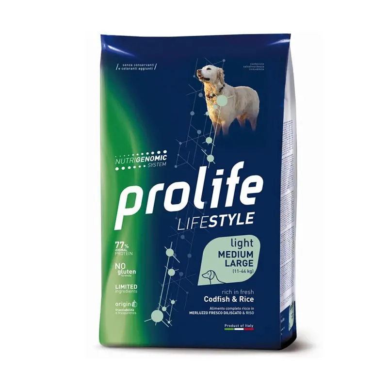 Prolife Life Style Adult Medium/Large Light Pesce Bianco e Riso per Cani – 12 Kg