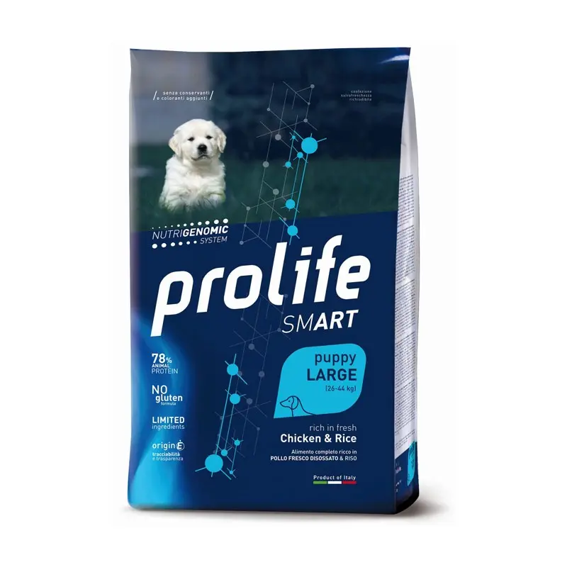 Prolife Smart Puppy Large Pollo e Riso Per Cuccioli – 10 Kg, Singola