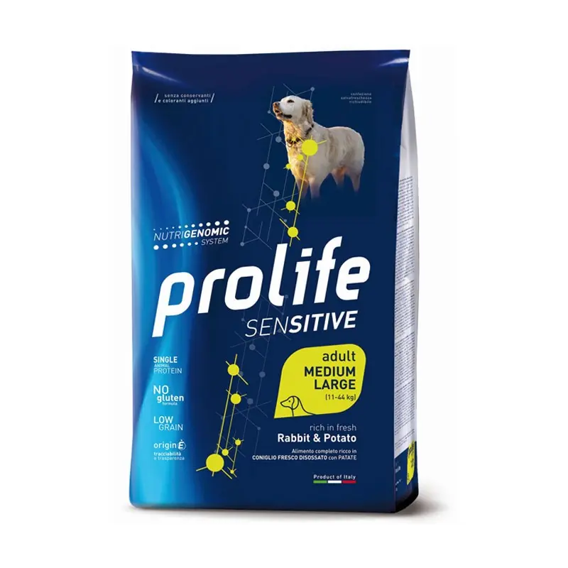 Prolife Sensitive Adult Medium/Large Coniglio e Patate per Cani – 2.5 Kg, Singola