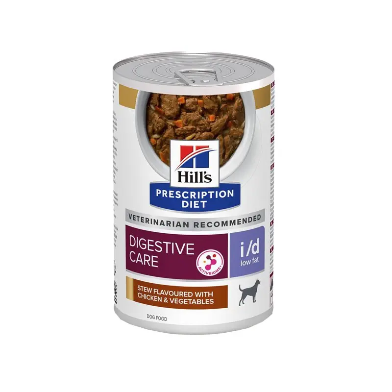Hill’s i/d Low Fat Spezzatino con Pollo, Riso e Verdure Prescription Diet Canine Umido – 354 g, 12 pezzi