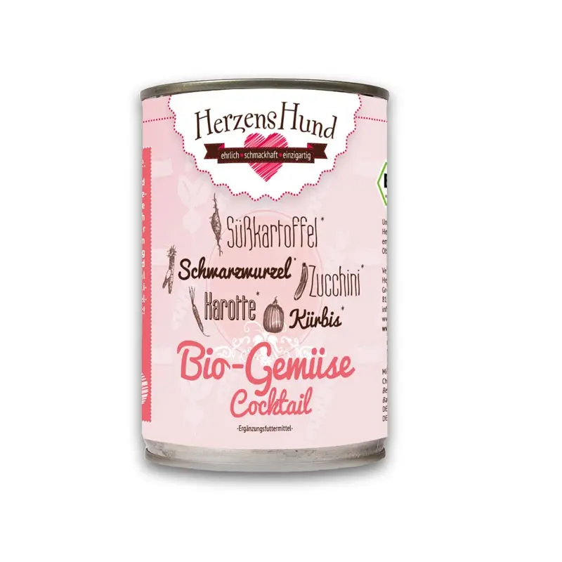 Herzens Hund Cocktail di Verdure Bio Umido per Cani – 400 g
