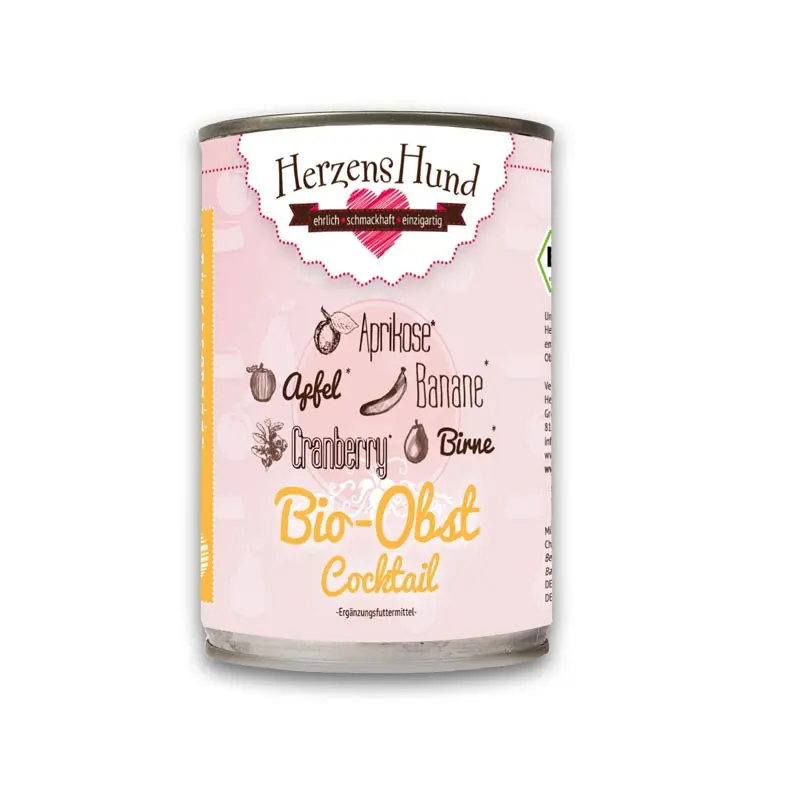 Herzens Hund Cocktail di Frutta Bio Umido per Cani – 400 g