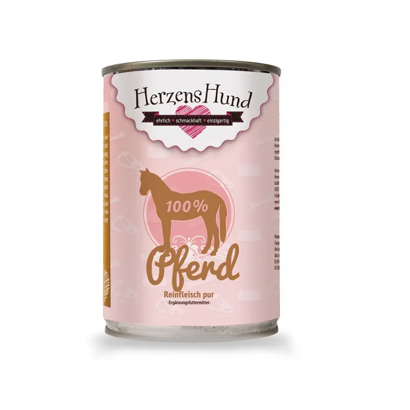 Herzens Hund Cavallo Puro Biologico Umido per Cani – 400 g