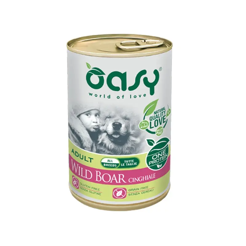 Oasy One Protein al Cinghiale Umido per Cani 400g – 400 g, 12 pezzi