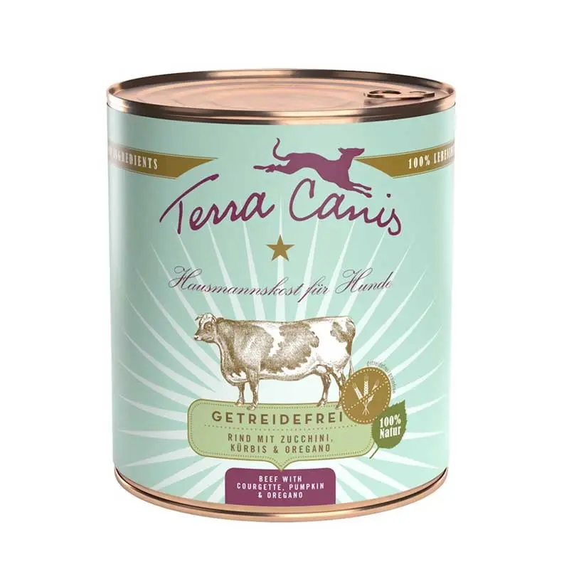 Terra Canis Manzo con Zucchine, Zucca e Origano Grain Free – 800 g, 6 pezzi