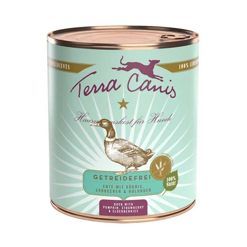 Terra Canis Anatra, Zucca, Fragola e Fiore di Sambuco Grain Free – 800 g, Singola
