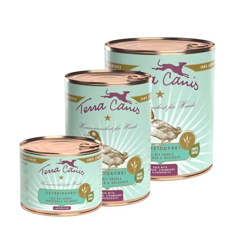 Terra Canis Anatra, Zucca, Fragola e Fiore di Sambuco Grain Free – 400 g, 6 pezzi