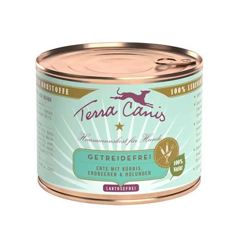 Terra Canis Anatra, Zucca, Fragola e Fiore di Sambuco Grain Free – 400 g, Singola