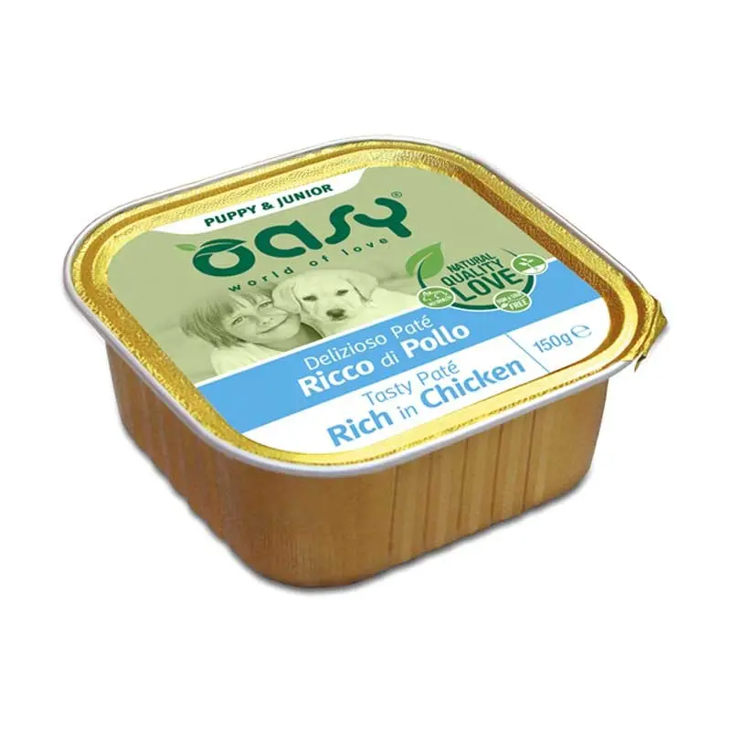 Oasy Puppy Tasty Paté al Pollo Umido per Cuccioli – 150 g, 6 pezzi