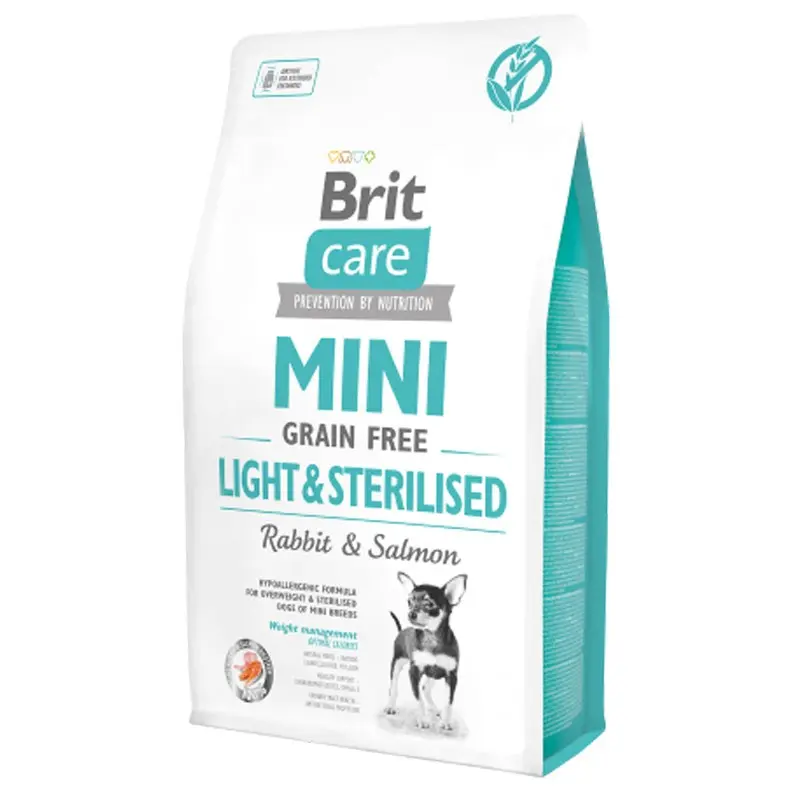 Brit Care Mini Grain Free Light & Sterilised Coniglio e Salmone – 2 Kg, Singola