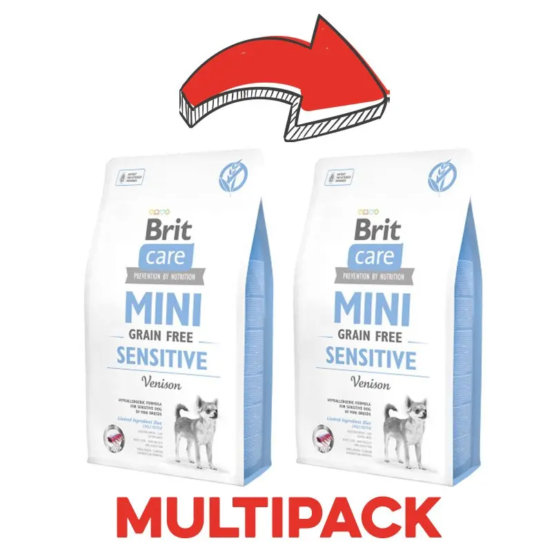 Brit Care Mini Grain Free Sensitive al Cervo – 2 Kg, 2 pezzi
