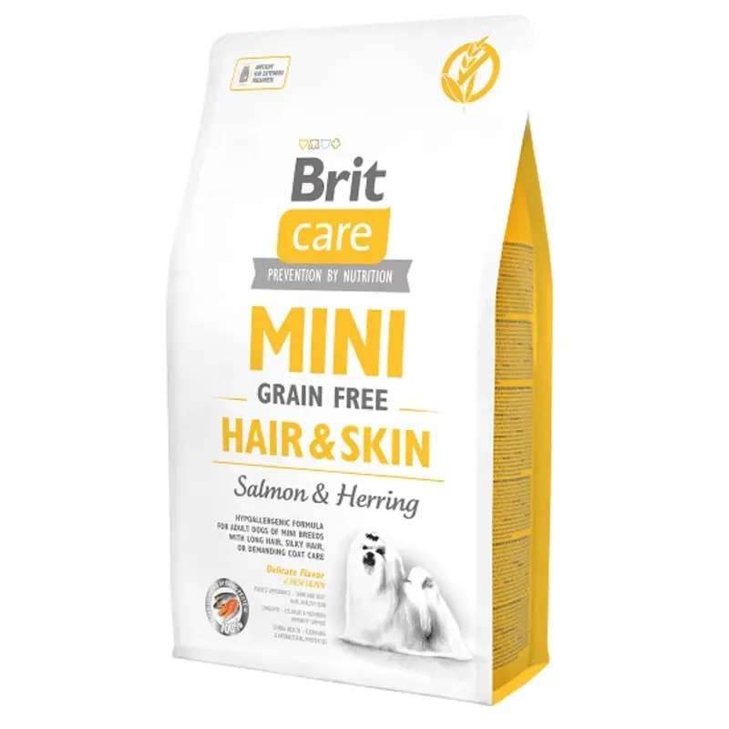 Brit Care Mini Grain Free Hair & Skin Salmone e Aringhe – 2 Kg, Singola