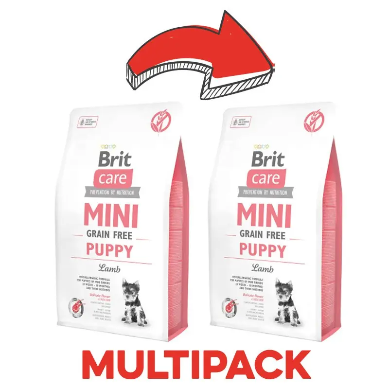Brit Care Mini Grain Free Puppy Agnello – 2 Kg, 2 pezzi