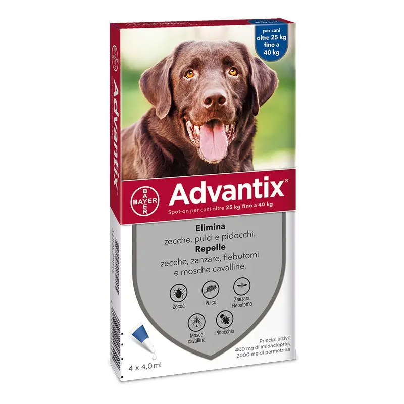 Elanco Advantix Spot-On Oltre 25Kg per Cani – 4 Pipette