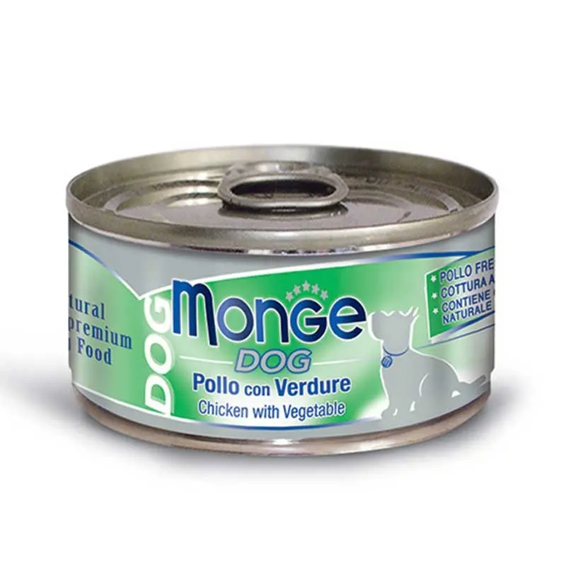 Monge Adult Pollo con Verdure per Cani 95gr – 95 g, 12 pezzi