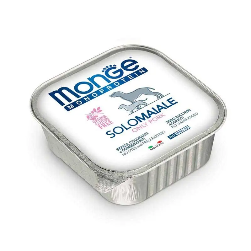 Monge Monoprotein Solo Maiale per Cani – 150 g, 6 pezzi