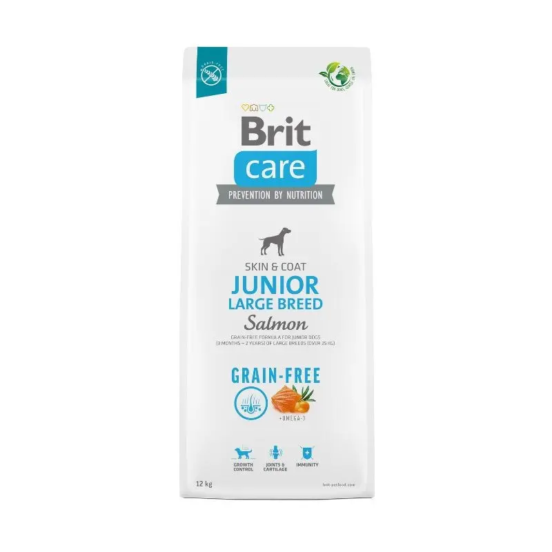 Brit Care Junior Large Grain Free Salmone e Patate – 3 Kg, Singola