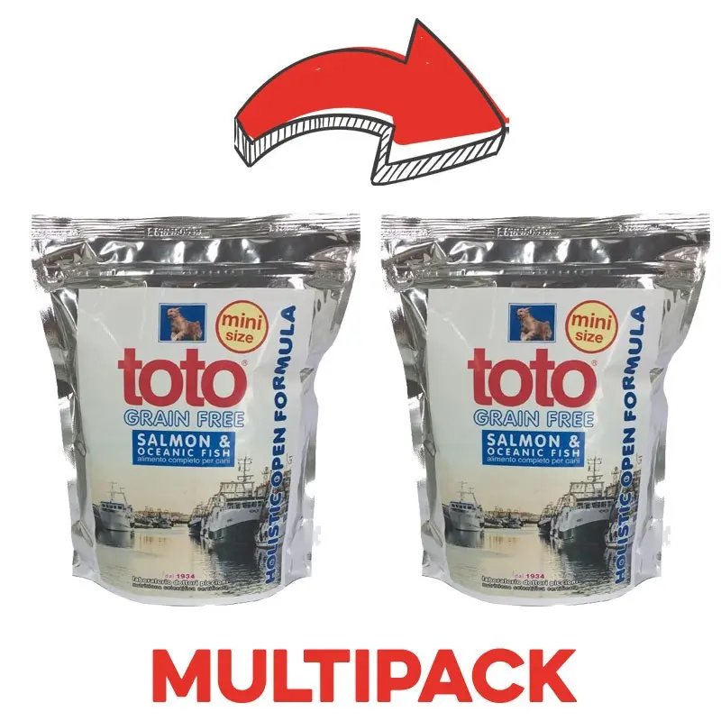 Toto Holistic Grain Free Mini Salmone e Pesce per Cani – 1.5 Kg, 2 pezzi
