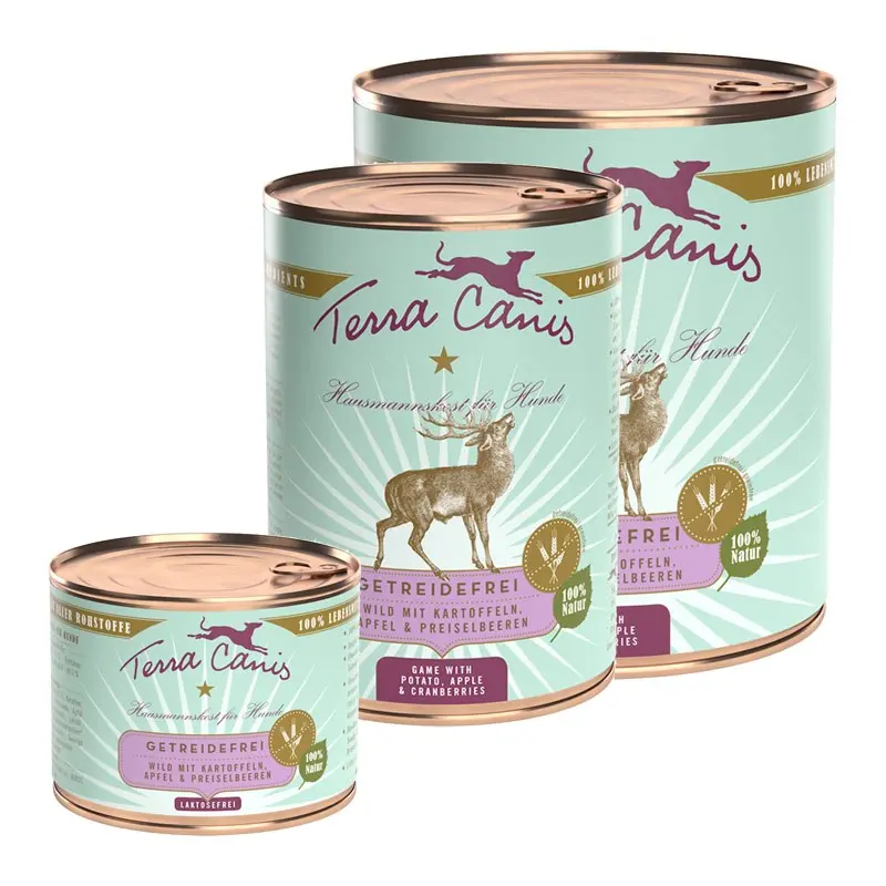 Terra Canis Selvaggina con Patate, Mela e Mirtilli Rossi – 800 g, Singola