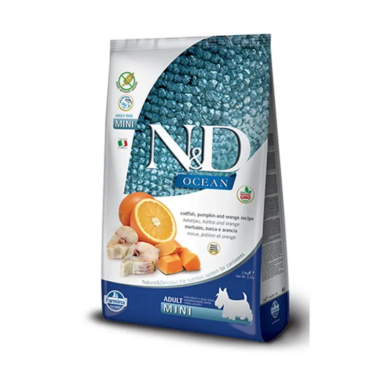 Farmina N&D Pumpkin Adult Mini Merluzzo e Arancia – 2.5 Kg