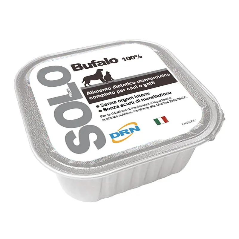 DRN Solo Bufalo Umido per Cani e Gatti – 100 g, Singola