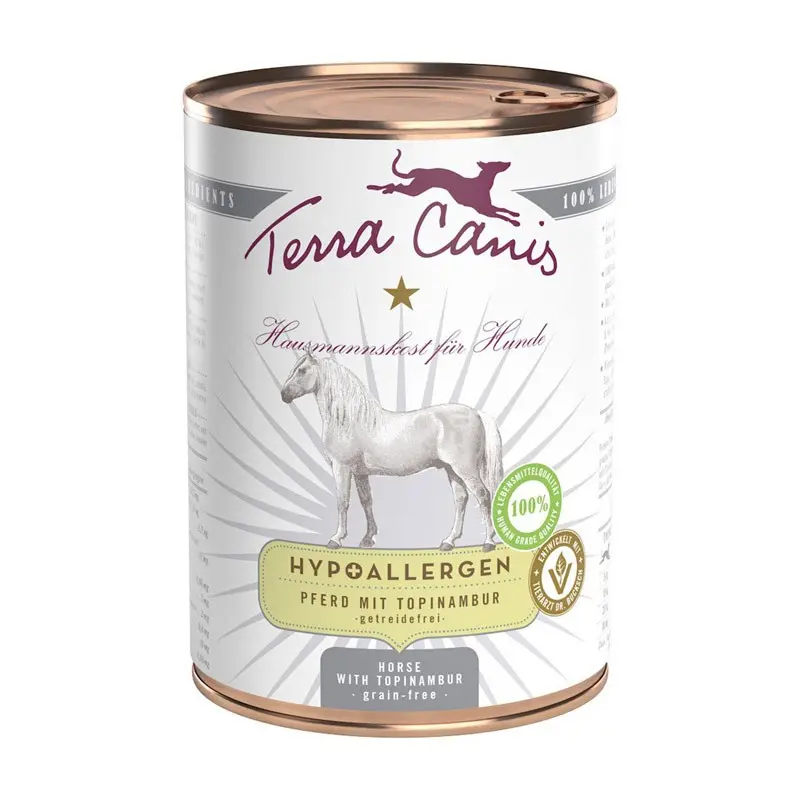 Terra Canis Hypoallergen Cavallo con Topinambur – 400 g, 6 pezzi